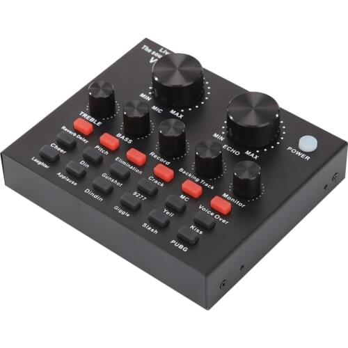 V8 Audio USB External Sound Card Headset Microphone Webcast Personal Entertainment Streamer Live Broadcast for PC Phone Computer