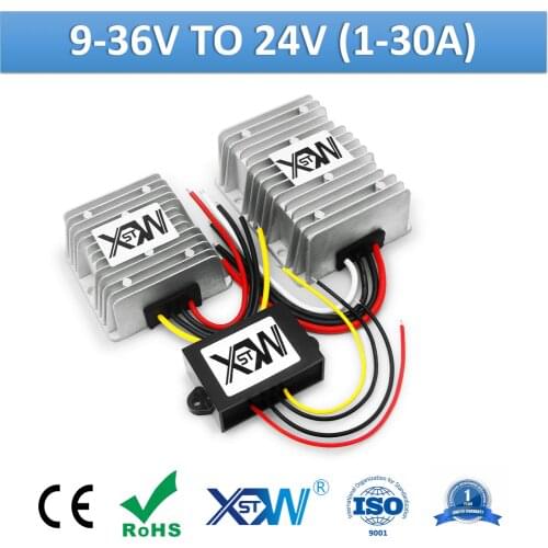 XWST 9-36V 12V 24V To 24V DC Voltage Regulator 1A To 30A Aluminum DC To DC Boost Buck Converter Power Supply For Car