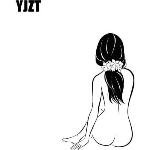YJZT 8.9*14.6CM Perfect Sexy Figure Girl Car Sticker Black/Silver Vinyl Decals Covering The Body Fashion Popular Style C20-0378