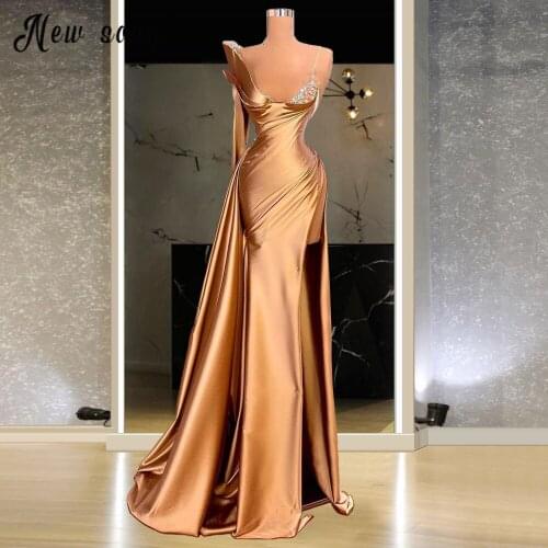 Sexy Mermaid Cocktail Dresses 2021 Beading Prom Dresses For Women High Split Side Pageant Gowns Robes De Cocktail