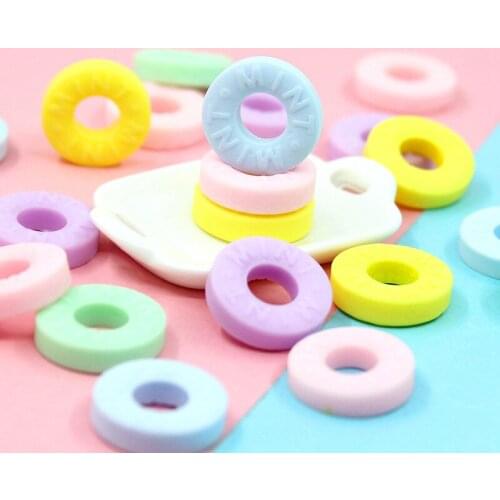 5/10Pcs/Lot Mini Donut Charm Slime Beads DIY Resin Accessory for Clay Phone Case Decoration Gift Toy for Kids