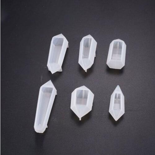 6 Pieces Pendulum Silicone Casting Molds, Cone Epoxy Resin Molds, Resin Stone Pendulum Crystal Column Pendant Silicone UV Resin
