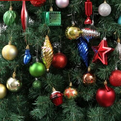 70 pieces / bag mixed Christmas pendant, Christmas tree bright color ball, New Year holiday decoration