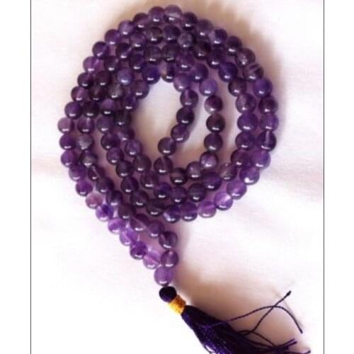 FREE SHIPPING hot sale Crystal Gemstone108 Mala Prayer Beads Buddhist