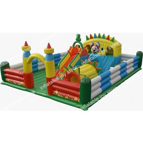 Free ship to sea port! 6*4m Giant Bouncing Inflatable Fun City Playground Amusement Park/Customized Inflatable Jumping Castle