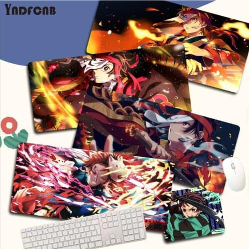 YNDFCNB Demon Slayer Kamado Tanjirou large gaming mousepad L XL XXL gamer mouse pad Size for mouse pad Keyboard Deak Mat for LOL