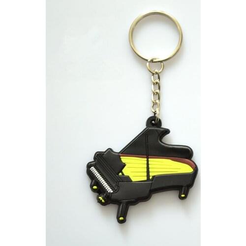 50 pieces/lot Trendy Silicone Piano Shape Key Chain Key Ring Key Caps Lovely Key Holder Pendant Gift For Men Women Keychain