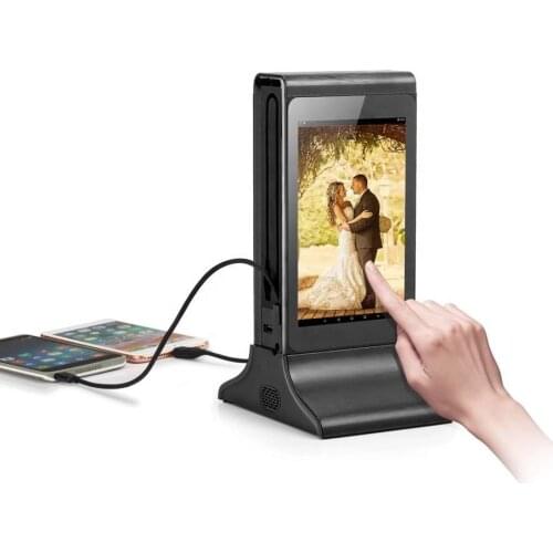 FYD-835SD Best Selling 3 in 1 Desktop Restaurant Menu Power Bank Wireless Charger Table Cell Phone Advertising Charging Station