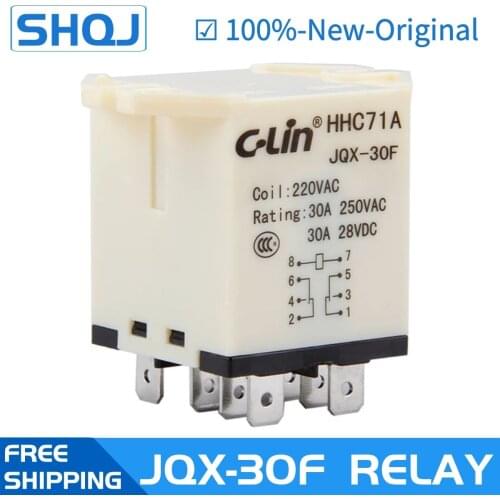 HHC71A JQX-30F 24VDC 220VAC 12VDC 110VAC 2CO 30A POWER RELAY 100%-new-original