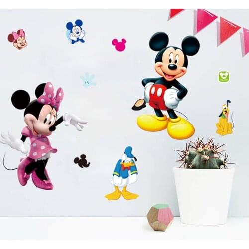 Classical Cartoon Mouse Wall Stickers For Nursery Kids Rooms Decoration Movie Wall Art Home Sticker Mural PVC Comic Animal Decor
