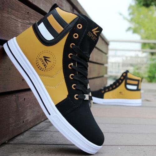 MR CO Mens Skateboarding Shoes High Top Leisure Sneakers Breathable Street Shoes Sports Shoes Hip Hop Walking Shoes
