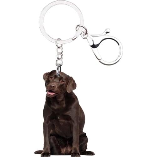 Labrador retriever Keychain Dog Animal Lobster clasp Flat keyring NOT 3D bag charms girlfriends Gift idea car keychain Fashion