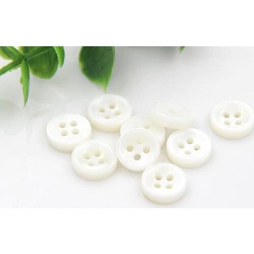 HOT!!! 100 pcs/lot 11mm fashion natural White mother of pearl shell button with 4 holes bowl shirt button Sewing Buttons