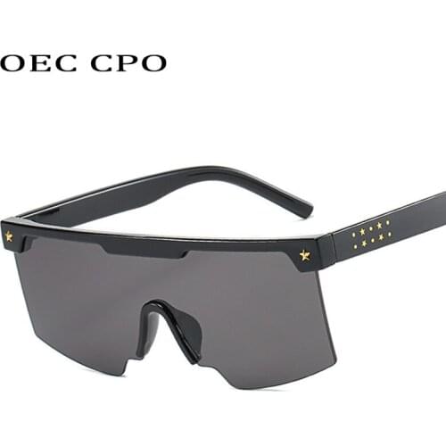 Male Flat Top Sunglasses Men Brand Square Sun Glasses For Men Cool One Piece Designer Pilot luxury designer large black shades
