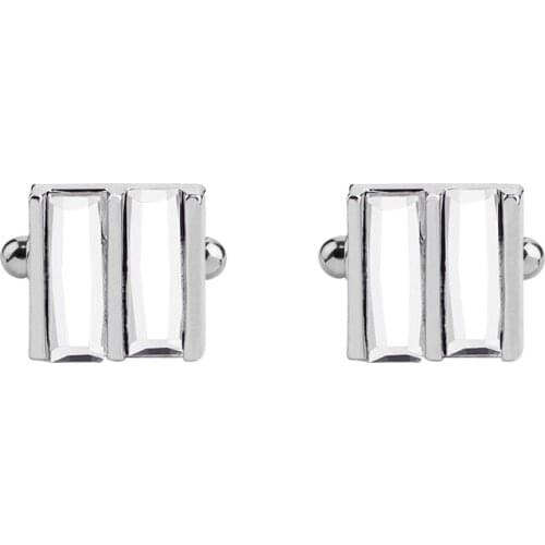 Glass Cufflinks for Mens Lepton Brand High Quality Square Crystal Cufflinks Shirt Cuff Links Relojes Gemelos