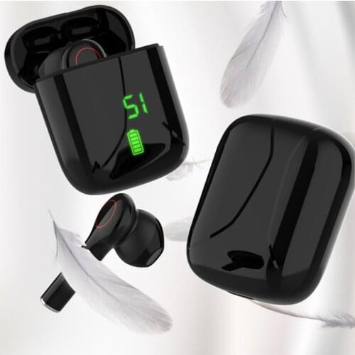 New TWS Wireless Earbuds V5.0 Noise Reduction HIFI Stereo LED Digital Display Sports Headset Headphones