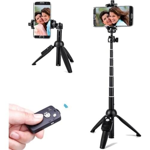 YUNTENG 9928 Foldable Selfie Stick Wireless Bluetooth Remote Extendable Selfie Stick Monopod Tripod Phone Stand Holder Mount