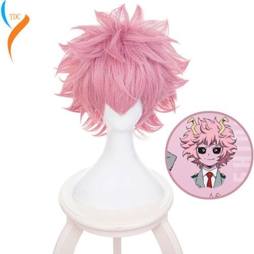 Boku no Hero Academia Mina Ashido Wig Cosplay Costume My Hero Academia Men Women Short Synthetic Hair Party Role Play Wigs