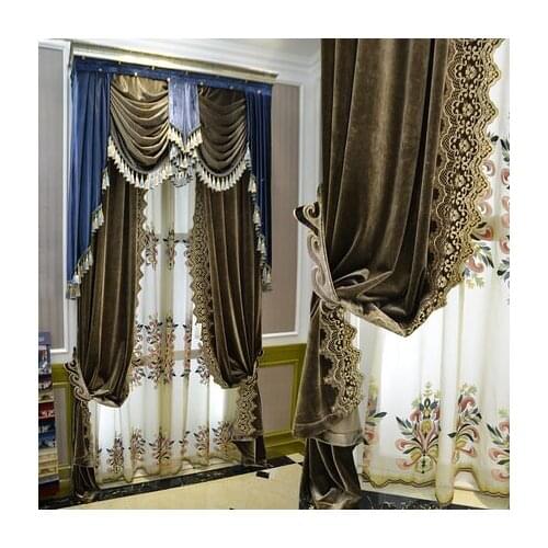 Villa high grade luxury European finished curtain living room study bedroom high grade window gauze customization