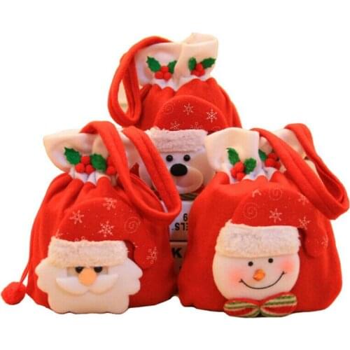 Santa Claus Christmas Candy Bag Trick-or-treat Bags Little Bear Snowman Bear Home Party Gift Bags