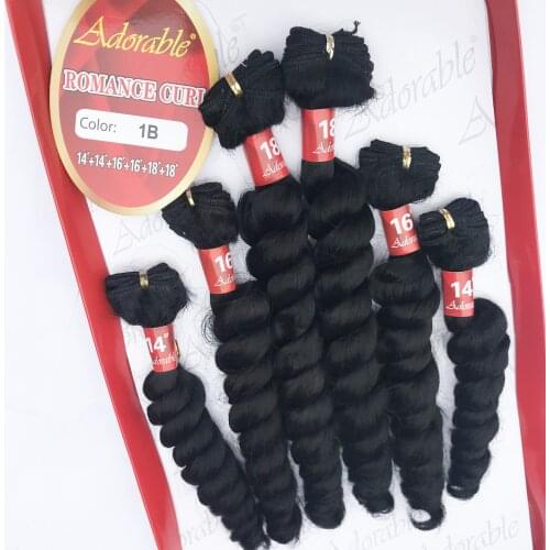 Adorble Premium Synthetic Fiber Romance Curl Package Hair Bundles whole Sale kinky curly body wave hair cheap hair