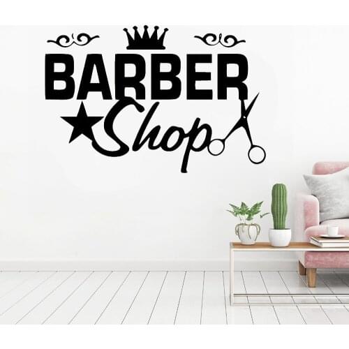 Modern Hair Salon Wall Decal Barber Shop Window Wall Stickers PVC Art Poster Removable Hair Salon Decorative Wallpaper C590
