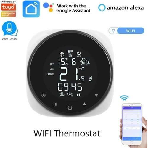 Tuya Smart Wifi Water Underfloor Heating System Boiler Thermostat LCD Digital Thermostat Voice Control With Alexa Google Home