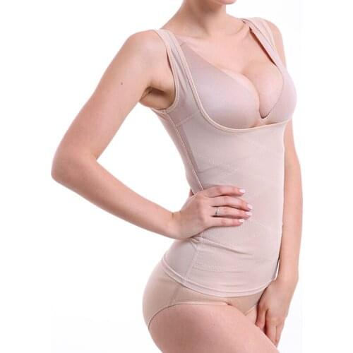 2020 New Women Shapers Mesh Patchwork Crop Solid Color Tank Women Slimming Sleeveless Fashion Shapers