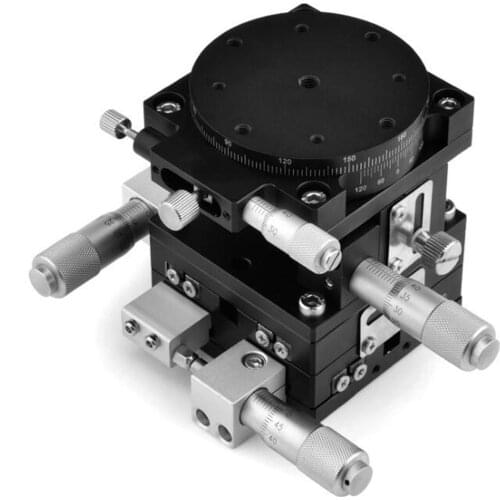 XYZR four-axis 60X60mm Adjustable Linear Stage Cross-roller Bearing Precision For Automation Sliding Linear CNC Equipment