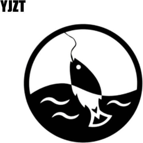 YJZT 10cm*10cm GO Fishing Fashion Fun High Quality Vinyl Car Sticker Decals Black Silver Accessories C11-0093