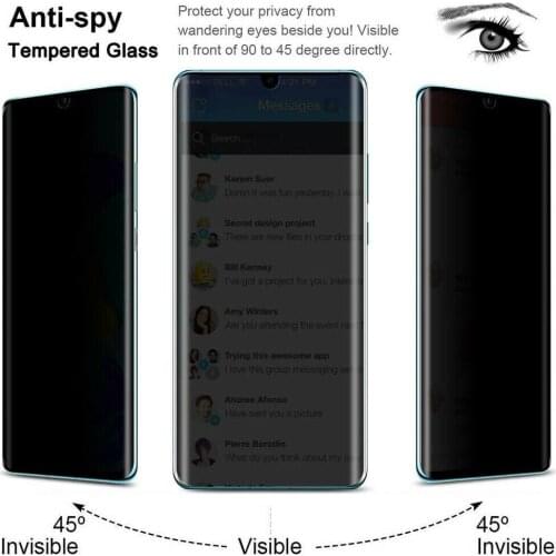 For Huawei P30 Pro P20 Lite Privacy Anti-Spy Tempered Glass Screen Protector