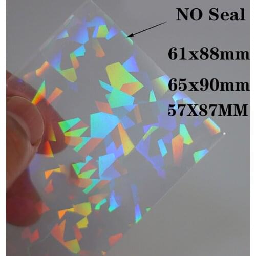 100pcs/lot Broken Gemstone Broken Glass Laser Flashing Card Film Card Film 65X90mm Yu-Gi-Oh VG Ultraman Unseal Card Sleeve