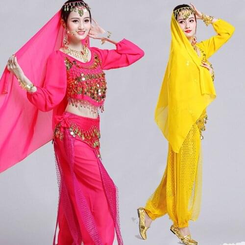 Women Long Sleeves Belly Dance Costume For Adult Bollywood Stage Performance Clothing Oriental Indian Dance Wear High Quality