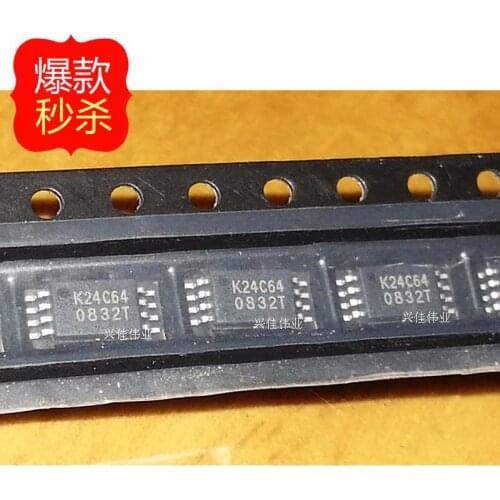 10PCS New original authentic AT24C64 K24C64 AT24C64-10TI-2.7 TSSOP8 package
