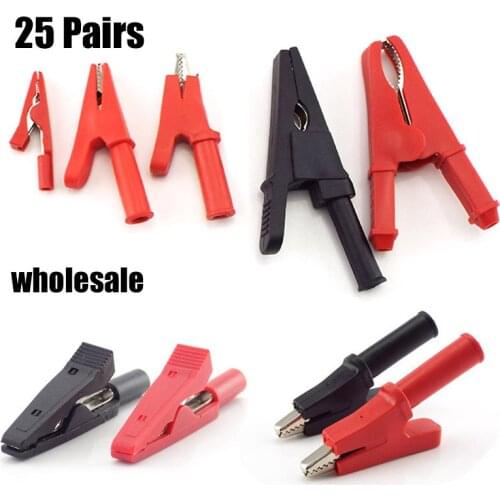 10A 30A 50A Crocodile Test Adapter Alligator Clip Probe Pen Test 4mm Banana Insulated Cable for Multimeter Car Battery Electron