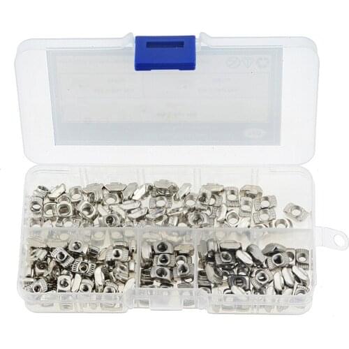 160PCS/BOX M3 M4 M5 For 20 Series Slot T-nut Sliding T Nut Hammer Drop In Nut Fasten Connector 2020 Aluminum Extrusion