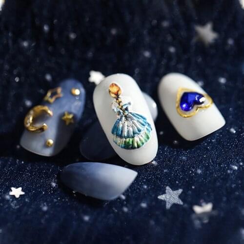 3D Acrylic Engraved flower Nail Sticker pretty girl & flower shape Water Decals Empaistic Nail Water Slide Decals Z0110