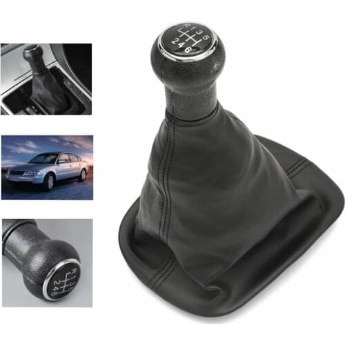 6 Speed Car Gear Shift Knob Lever Shifter Stick Gaiter Boot Cover For VW Passat B5 B5.5 B6 1996-2005