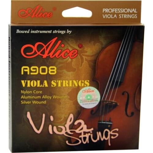 Alice A908 Silver Wound Viola Strings Nylon Core Aluminum Alloy Wound Gold Plated Ball End