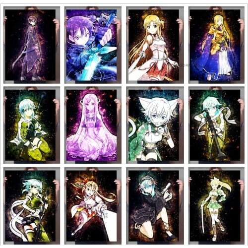 5d Diy Diamond Painting Anime Figure Sword Art Online Poster Alicization Diamond Mosaic Cross Stitch Full Drill Home Decor Gift