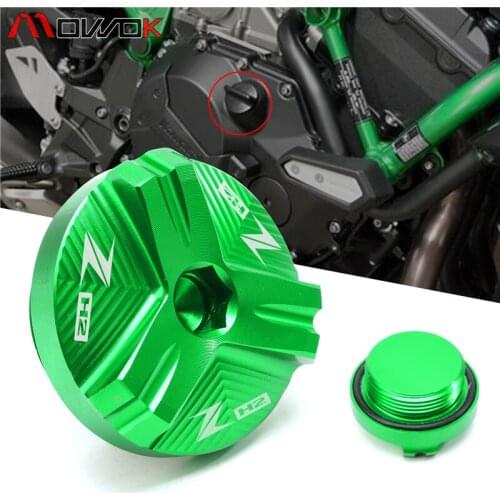 Motorcycle CNC Aluminum Oil Filler Cap Plug cover For KAWASAKI Z H2 ZH2 Zh2 2019-2020 with logo "ZH2"