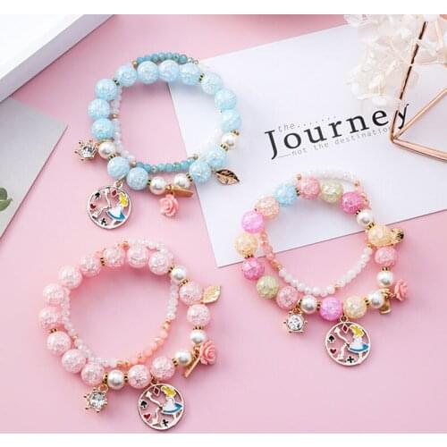 YADA ins Japanese style Bracelets&Bangles For Women Double flower beads Bracelets Charm Crystal Jewelry clock Bracelet BT200359