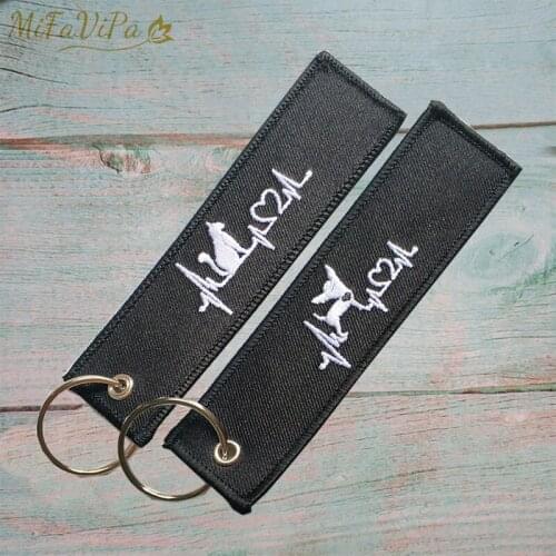 MiFaViPa Embroidery Lovely CAT And Dog Keychain Porte Fashion Trinkets Gift Motorcycle Car Key Accessories Double Sides Keychain