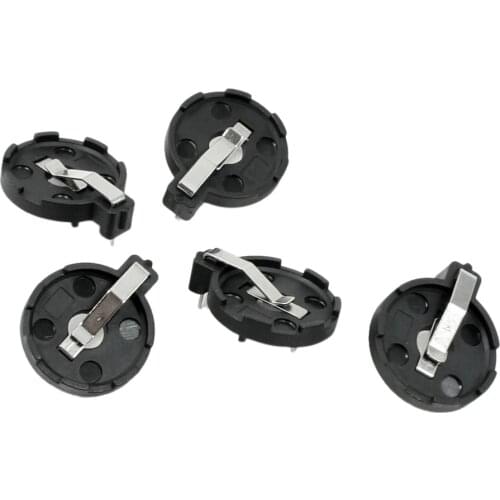 CR2016 2025 2032 Coin Cell Button Battery Holder Socket Black 5 Pcs