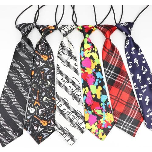 Kids Fashion Style Lazy Slim Necktie Skinny Music Tie Simplicity Elastic Band 7cm Width Children Party Formal Designer Ties