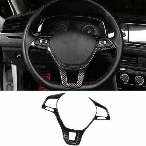 For Volkswagen Jetta Mk7 2019-2021 Carbon Fiber Steering Wheel Strip Cover Trim Car modification Auto parts