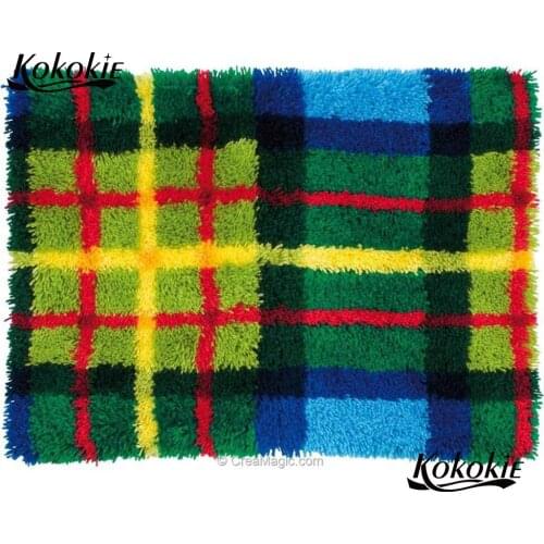 Home decor handmade carpet tapijt latch hook rug kit canvas cartoon cat printing vloerklee foamiran for needleworksets 3d carpet