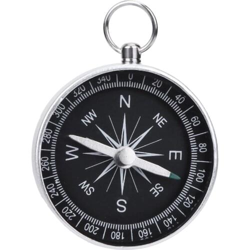 1pcs Travel Camping Hiking Compass Tool Portable Aluminum Emergency Compass Navigation With Keychain Outdoor Tools