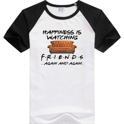 Happiness is watching tv shows friends short sleeve casual Men Women T-shirt Comfortable Tshirt GA528