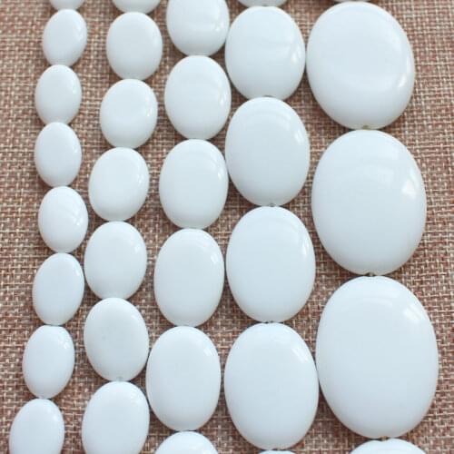 10x14mm,--30x40mm Smooth White porcelain Agates Oval Egg shape Loose Beads 15"